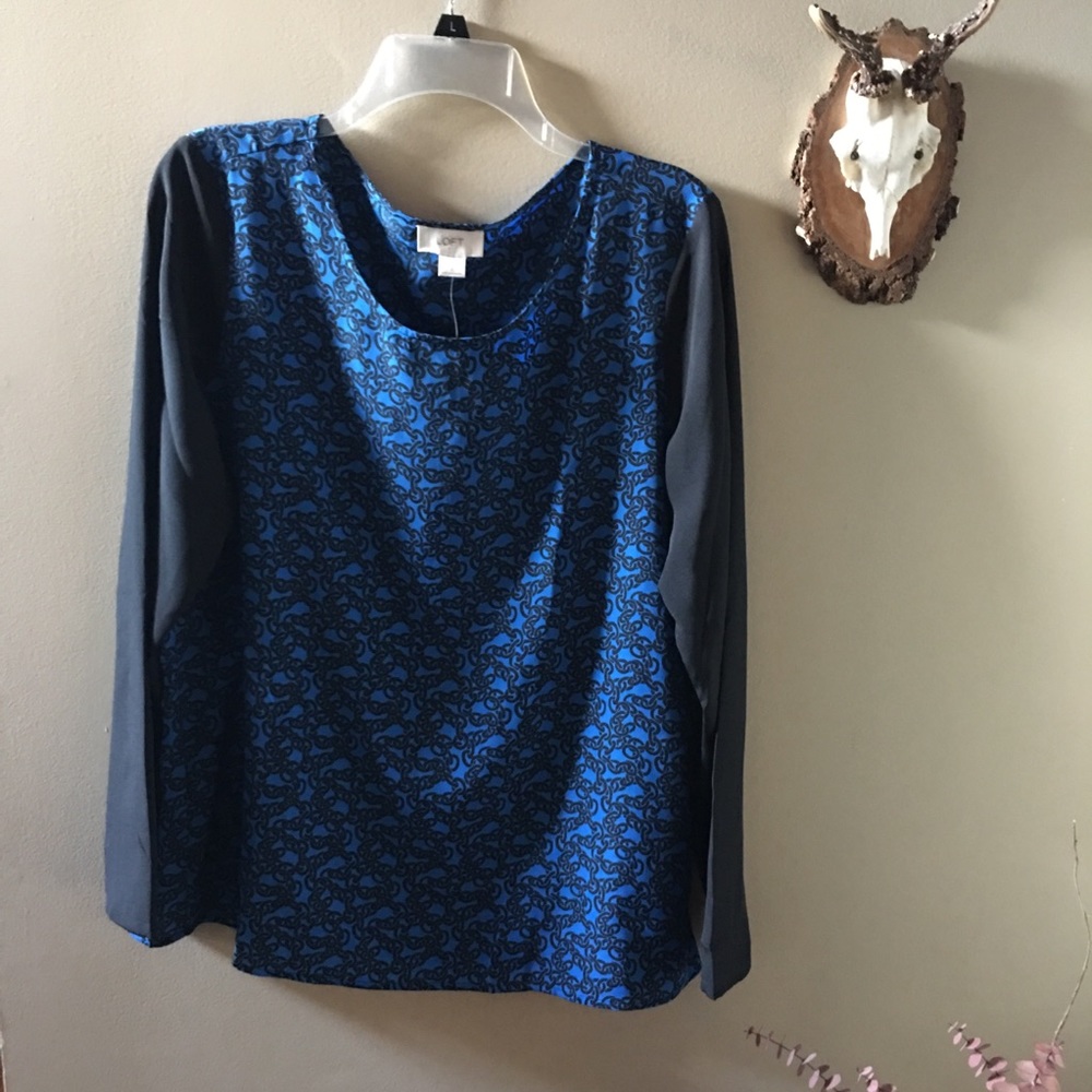 Ann Taylor LOFT Blue Blouse NWT